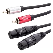 Cabo 2x XLR F Para 2x RCA M 1.5m Profissional Áudio