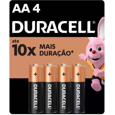 Pilha Alcalina Duracell Pequena AA BT 4 UN Pilha Alcalina Duracell Pequena AA BT 4 UN