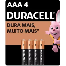 Pilha Alcalina Duracell Palito AAA BT 4 UN