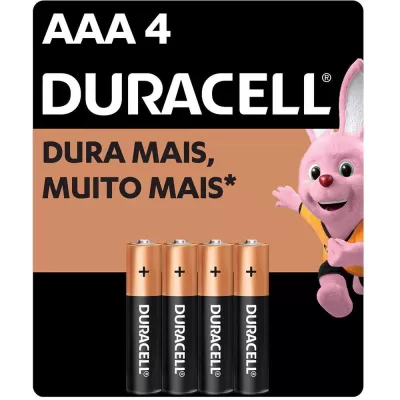 Pilha Alcalina Duracell Palito AAA BT 4 UN Pilha Alcalina Duracell Palito AAA BT 4 UN