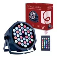 Canhão Refletor Par 64 Rgb 36 Leds Strobo Slim